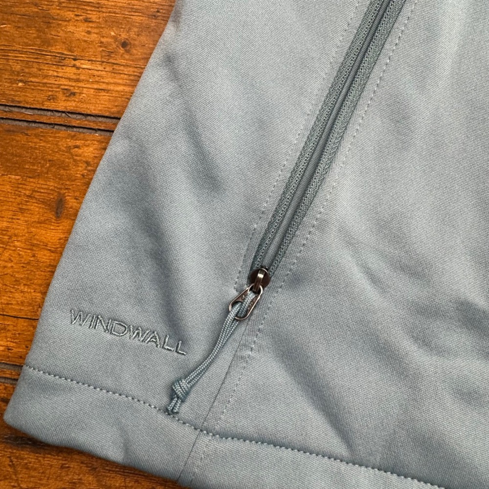 The North Face Windwall Womens Vest Light Blue Hooded Full Zip Size L - Picture 2 of 8